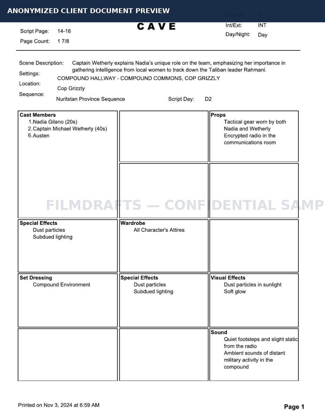 Anonymized project document page 5