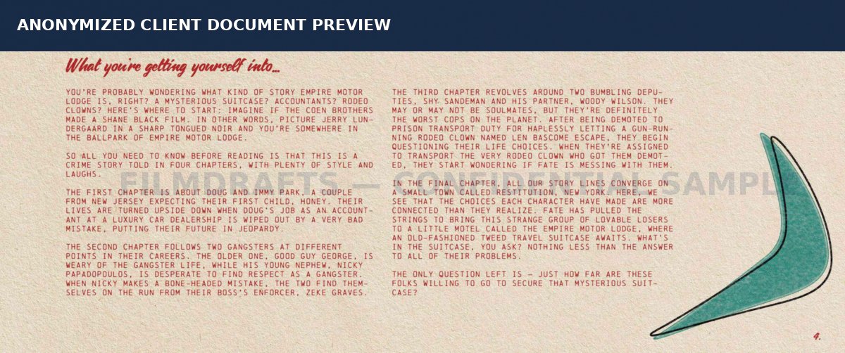 Anonymized pitch deck design document preview